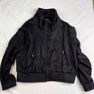 Lauren Ralph Lauren Full Zip Ribbed Light Jacket Women's XL Black Pocket A031024